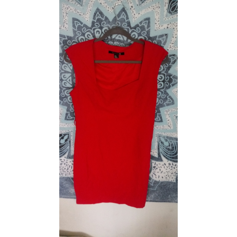 Coral red orange dress